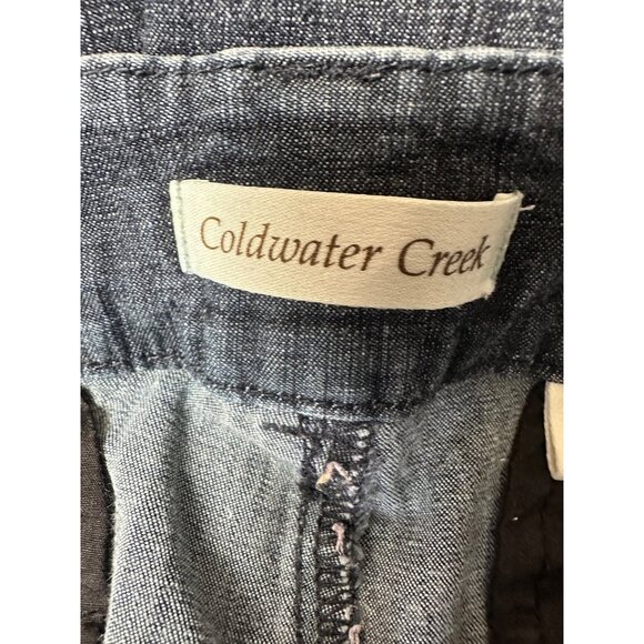 Coldwater Creek Womens Denim Trouser Jeans 12 Petite Dark Wash Stretch - Picture 2 of 9